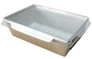 Салатник (крафт) 400 мл,120/145х85/95х45 с прозрачной крышкой